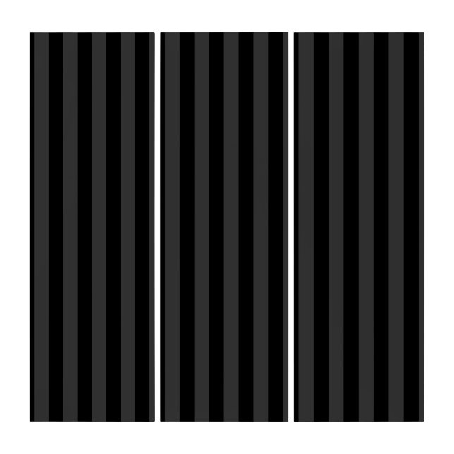 Elagnat Black & Smoky Black Vertical Stripes  Triptych (Front)