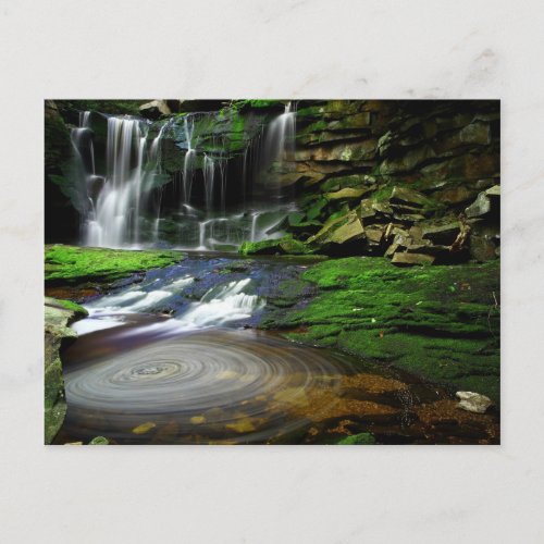 Elakala Waterfalls Swirling Pool Mossy Rocks Postcard