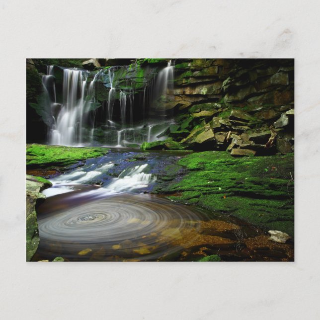 Elakala Waterfalls Swirling Pool Mossy Rocks Postcard (Front)