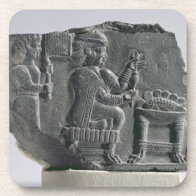 Elamite woman spinning, Neo-Elamite Period, c.700- Beverage Coaster (Front)