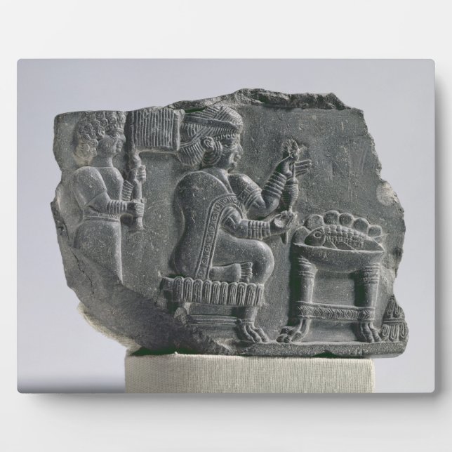 Elamite woman spinning, Neo-Elamite Period, c.700- Plaque (Front)