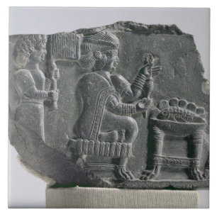 Elamite woman spinning, Neo-Elamite Period, c.700- Tile