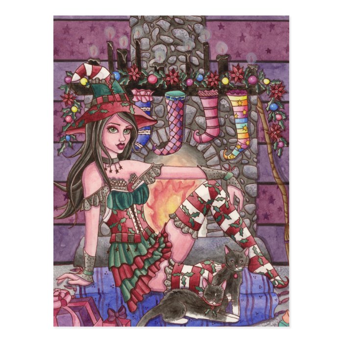 Elana   Christmas Witch Postcard