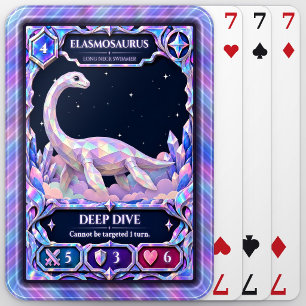 Elasmosaurus, Rainbow Foil Art Poker Cards