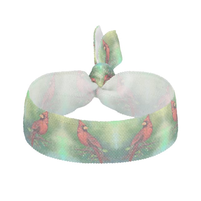 Elastic Hair Tie with Cardinal Bird (Front)
