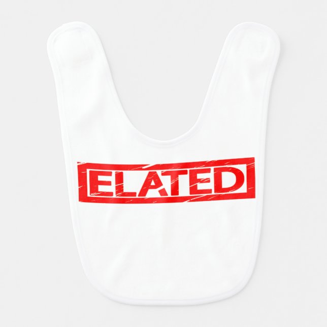 Elated Stamp Baby Bib (Front)