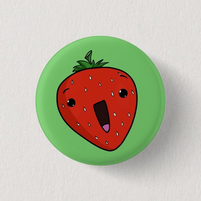 Elated Strawberry Button (Front)