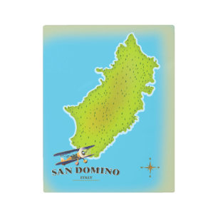 Elba Italy map travel poster