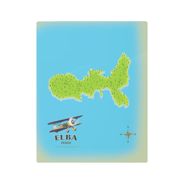 Elba Italy map travel poster (Front)