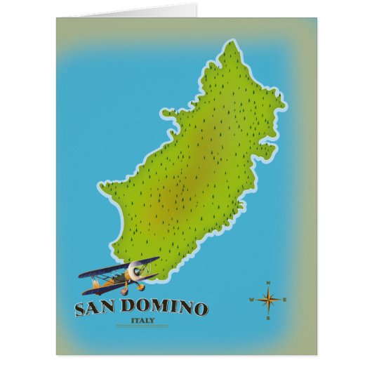 Elba Italy map travel poster Cards (Front)