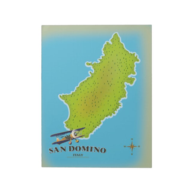 Elba Italy map travel poster Notepad (Rotated)