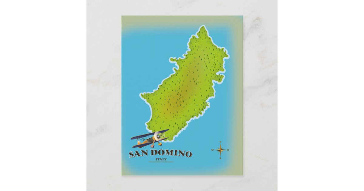 Elba Italy map travel poster Postcard Zazzle