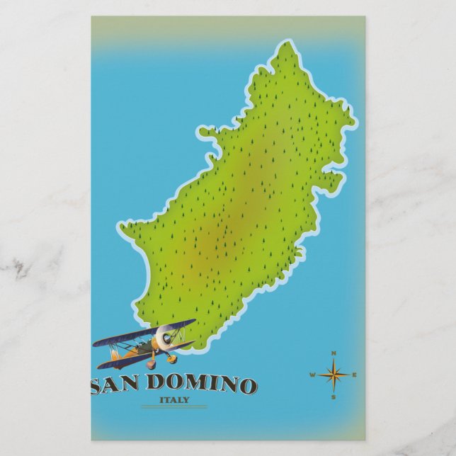 Elba Italy map travel poster Stationery (Front)