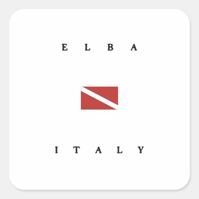 Elba Italy Scuba Dive Flag Square Sticker (Front)