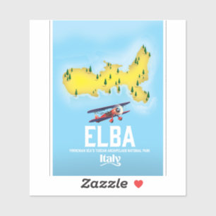 Elba, Tyrrhenian Sea ,Tuscan ,Italy travel poster Sticker