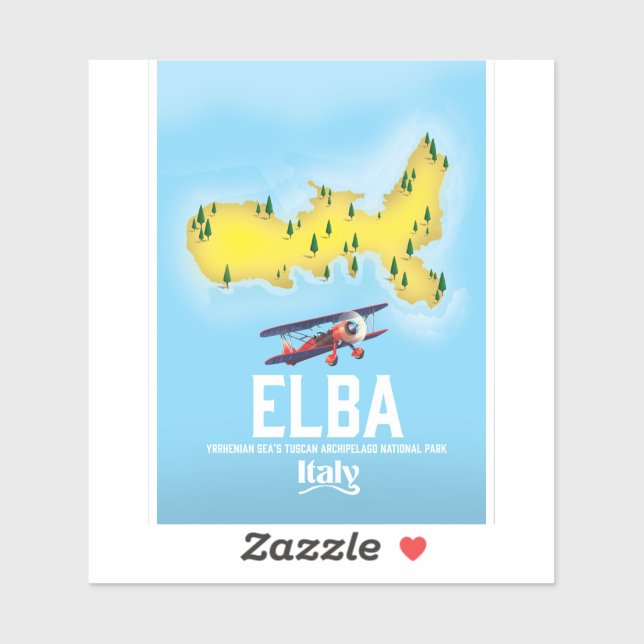 Elba, Tyrrhenian Sea ,Tuscan ,Italy travel poster Sticker (Sheet)