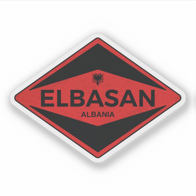 Elbasan Albania Vintage Sticker (Front)