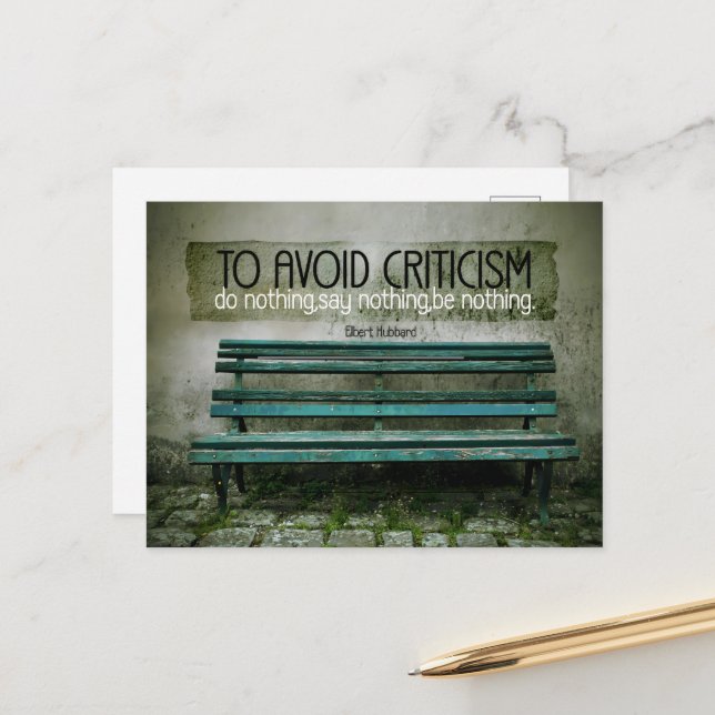 Elbert Hubbard Inspirational Quote "Criticism" Postcard (Front/Back In Situ)