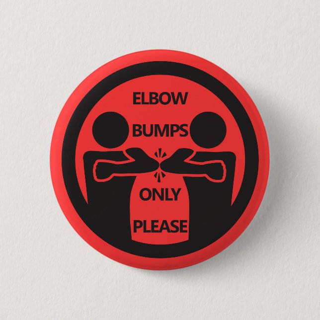"Elbow Bumps Only, Please" Flu Season Hygiene Button (Front)