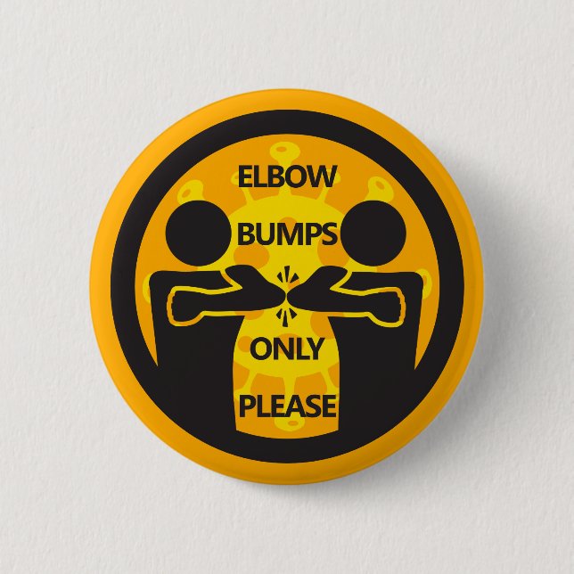 "Elbow Bumps Only, Please" Flu Season Hygiene Button (Front)
