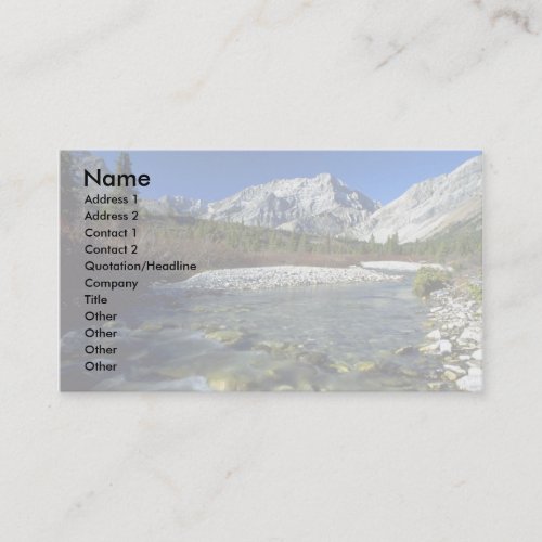 Elbow River, Alberta, Canada Business Card Template