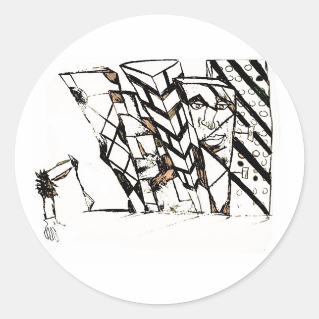 elbow spike classic round sticker (Front)