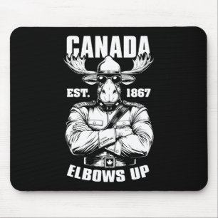 Elbows Up Canada 1867 Funny Canadian Proud Mountie Mouse Pad