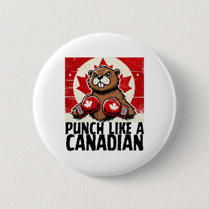 Elbows Up Canada Canadian Counter Tariffs Beaver B Button