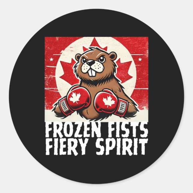 Elbows Up Canada Canadian Counter Tariffs Beaver B Classic Round Sticker (Front)