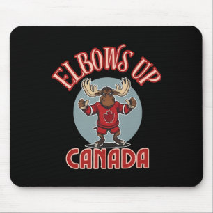 Elbows Up Canada Defiant Moose Canada Hockey Jerse Mouse Pad