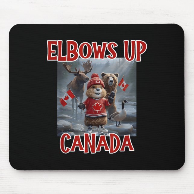 Elbows Up Canada Est 1867 Proud Canadian Strong Ca Mouse Pad (Front)