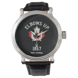 Elbows Up Canada Est 1867 Proud Canadian Vintage Watch