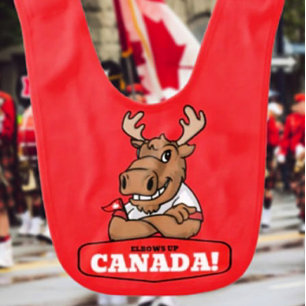 Elbows Up Canada! Funny Moose Baby Bib