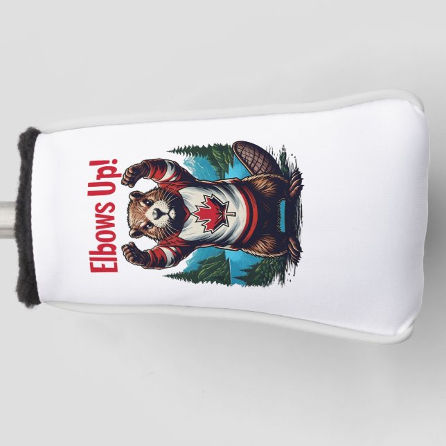Elbows Up Canada Golf Head Cover (Front)