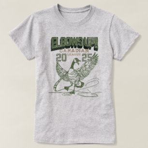 Elbows UP! Canada Goose Canadian Hockey Culture T-Shirt