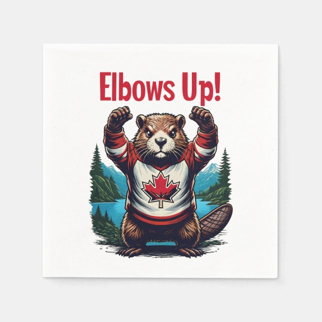 Elbows Up Canada Napkins (Front)