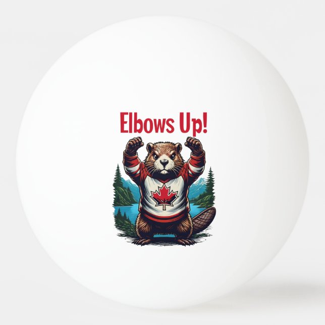 Elbows Up Canada Ping Pong Ball (Front)