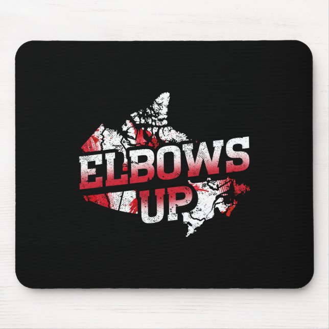 Elbows Up Canada Proud Canadian Hockey Canadian Ma Mouse Pad (Front)