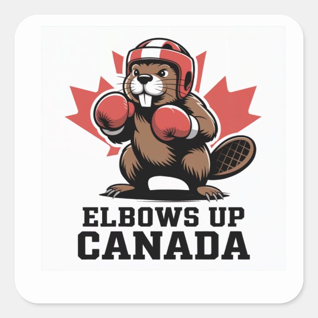 Elbows Up Canada Proud Square Sticker (Front)