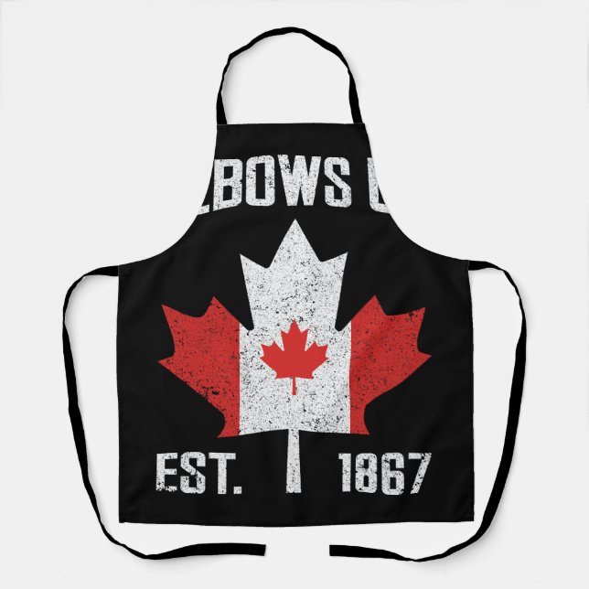 Elbows Up Canada True North Strong Proud Canadian Apron (Front)