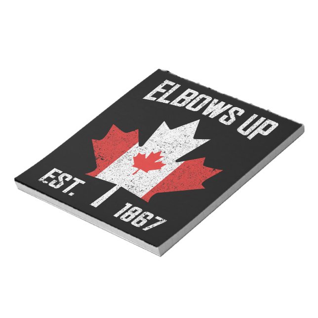 Elbows Up Canada True North Strong Proud Canadian Notepad (Rotated)