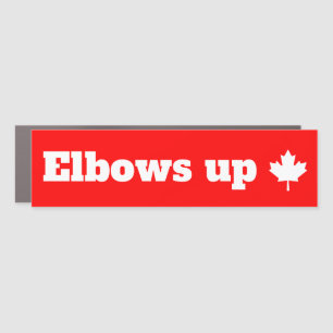 Elbows up Canadian pride car magnet