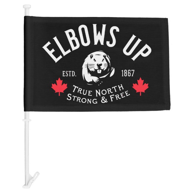 Elbows Up! Car Flag (Front)