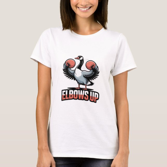 Elbows Up – Fighting Canadian Goose T-Shirt (Front)