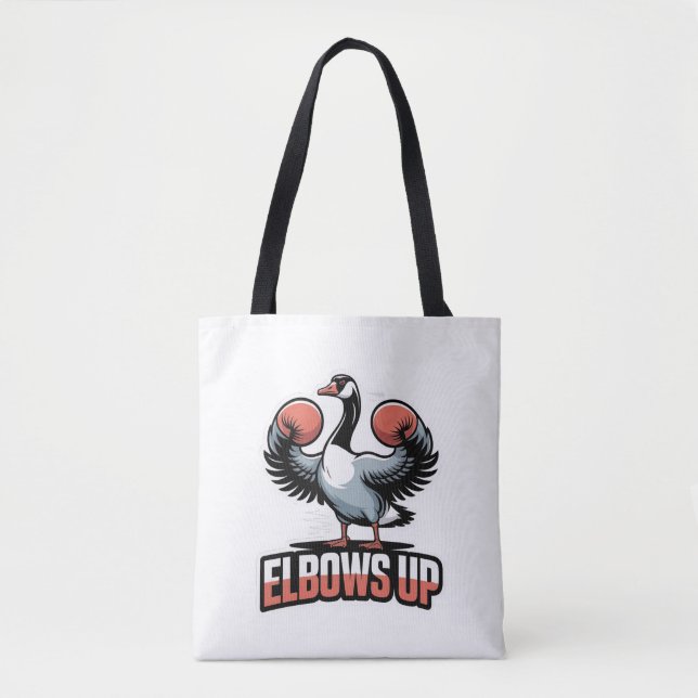 Elbows Up – Fighting Canadian Goose Tote Bag (Front)