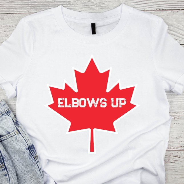 Elbows Up Funny Canadian Hockey T-Shirt (Elbows Up Funny Canadian Hockey T-Shirt)