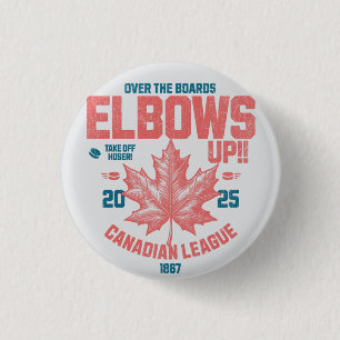 Elbows UP! Over the Boards Canadian League Hockey Button