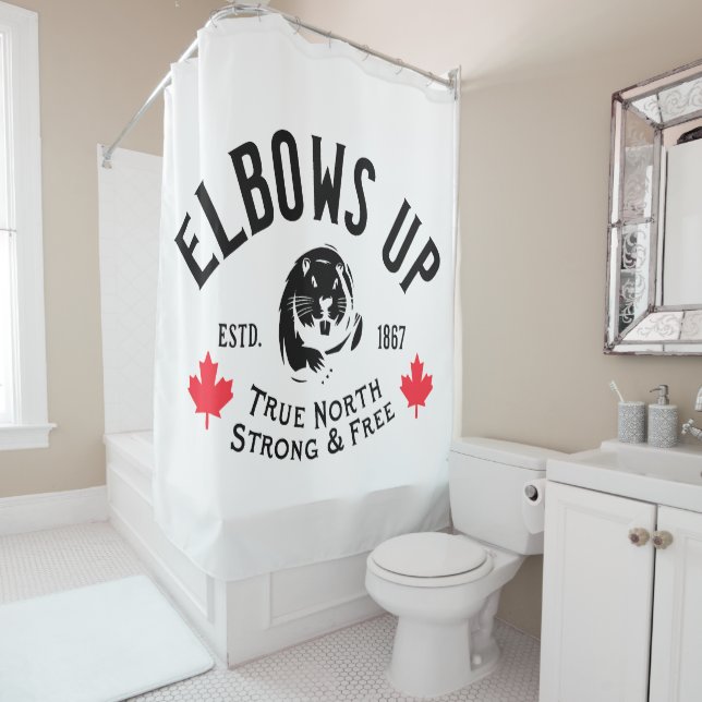Elbows Up! Shower Curtain (In Situ)