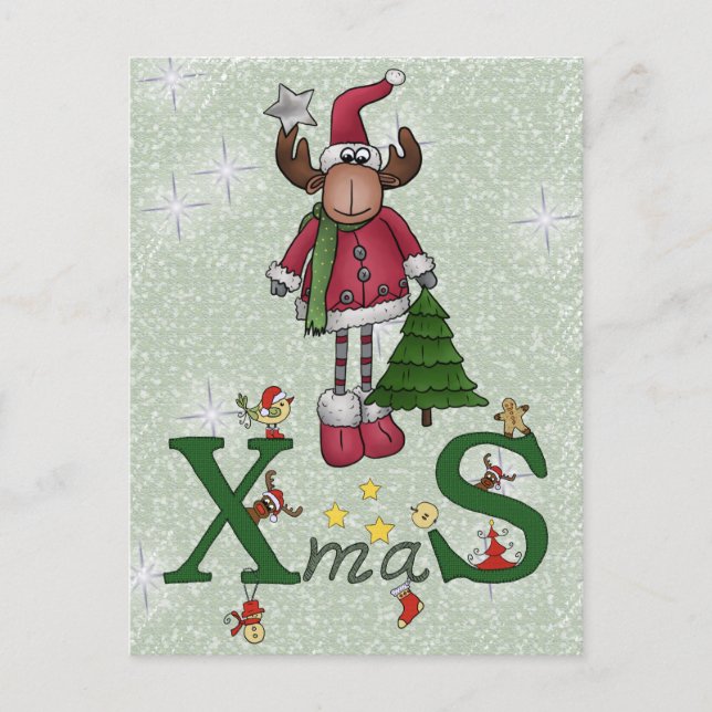 Elch mit Baum Postcard (Front)