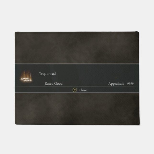 Elden Ring doormat, "Trap ahead" rated Doormat (Front)